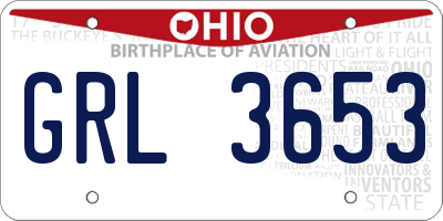 OH license plate GRL3653