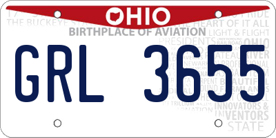 OH license plate GRL3655