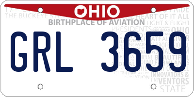 OH license plate GRL3659