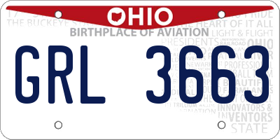 OH license plate GRL3663