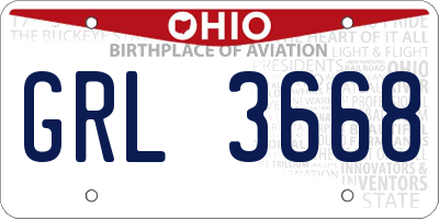 OH license plate GRL3668