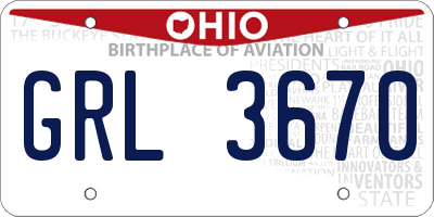 OH license plate GRL3670