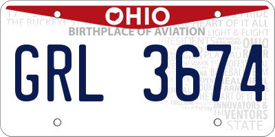 OH license plate GRL3674
