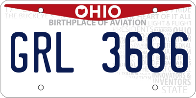 OH license plate GRL3686