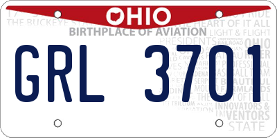 OH license plate GRL3701