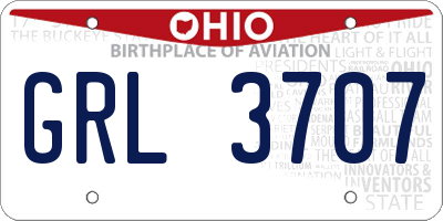 OH license plate GRL3707