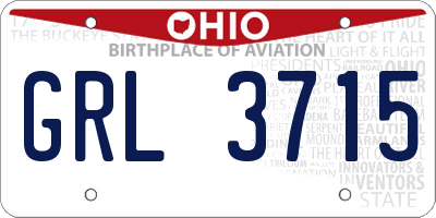 OH license plate GRL3715