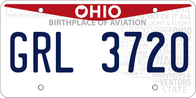 OH license plate GRL3720
