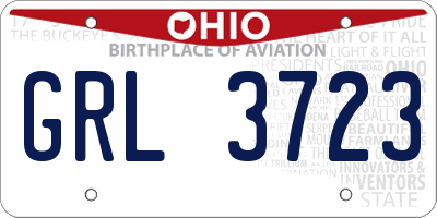OH license plate GRL3723
