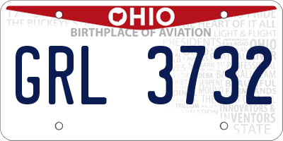 OH license plate GRL3732