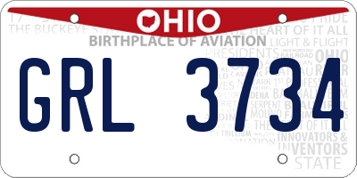 OH license plate GRL3734