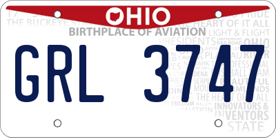 OH license plate GRL3747