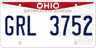 OH license plate GRL3752