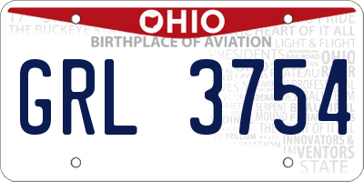 OH license plate GRL3754