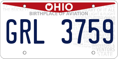 OH license plate GRL3759