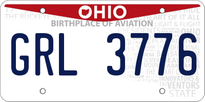OH license plate GRL3776