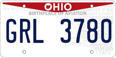 OH license plate GRL3780