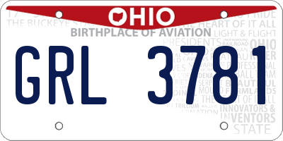 OH license plate GRL3781