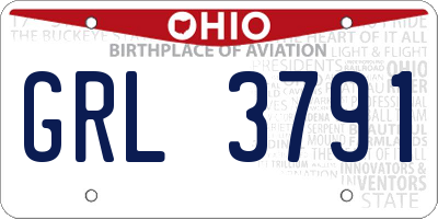 OH license plate GRL3791