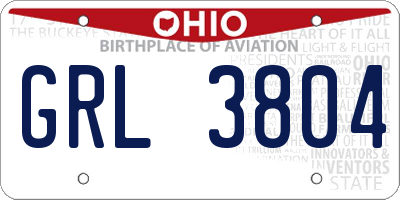 OH license plate GRL3804