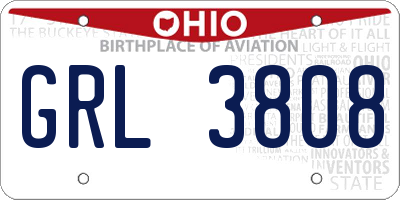 OH license plate GRL3808
