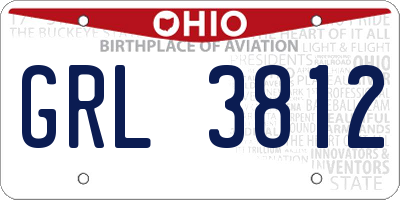 OH license plate GRL3812