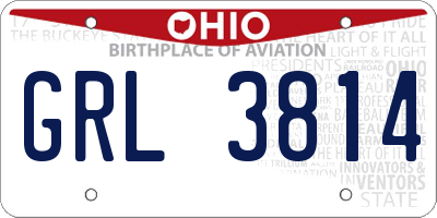 OH license plate GRL3814
