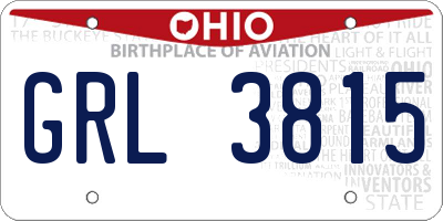 OH license plate GRL3815