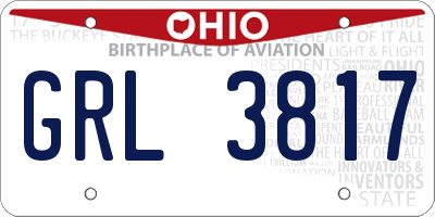 OH license plate GRL3817