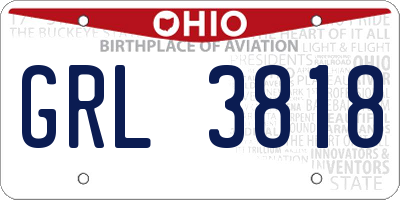 OH license plate GRL3818
