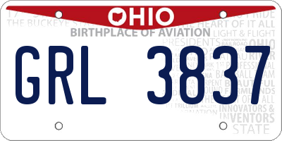 OH license plate GRL3837