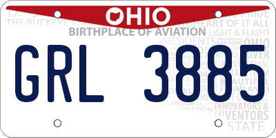 OH license plate GRL3885