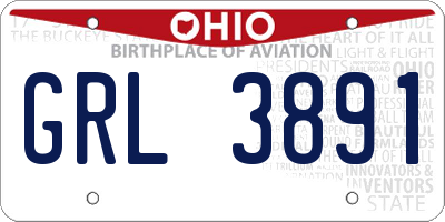 OH license plate GRL3891