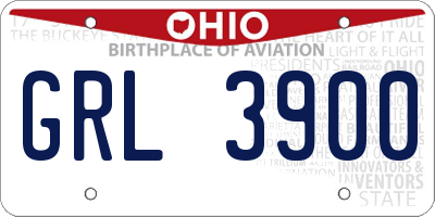 OH license plate GRL3900
