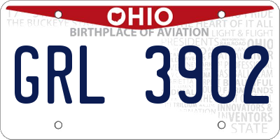 OH license plate GRL3902
