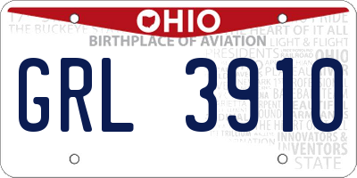 OH license plate GRL3910