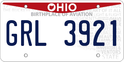 OH license plate GRL3921