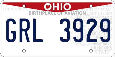 OH license plate GRL3929