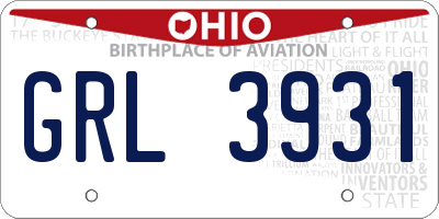 OH license plate GRL3931