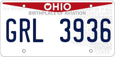 OH license plate GRL3936