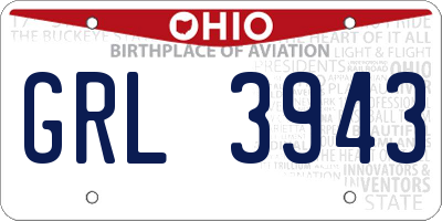 OH license plate GRL3943