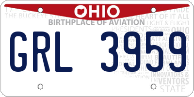 OH license plate GRL3959