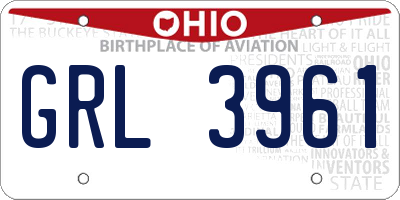 OH license plate GRL3961