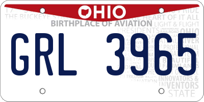 OH license plate GRL3965