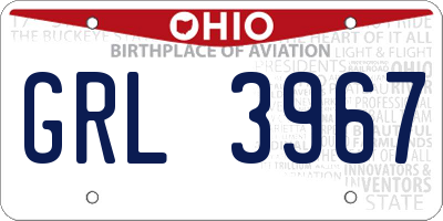 OH license plate GRL3967