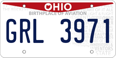 OH license plate GRL3971