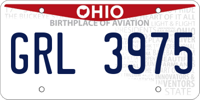 OH license plate GRL3975