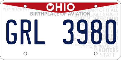 OH license plate GRL3980