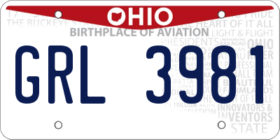 OH license plate GRL3981