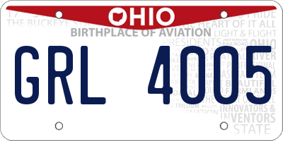 OH license plate GRL4005